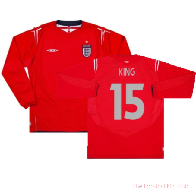 England 2004-06 Away L/S Shirt (XXL) (Excellent) (King 15)-unisoccer store